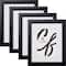 Craig Frames 4 Pack Contemporary Gallery Black Picture Frame with Mat